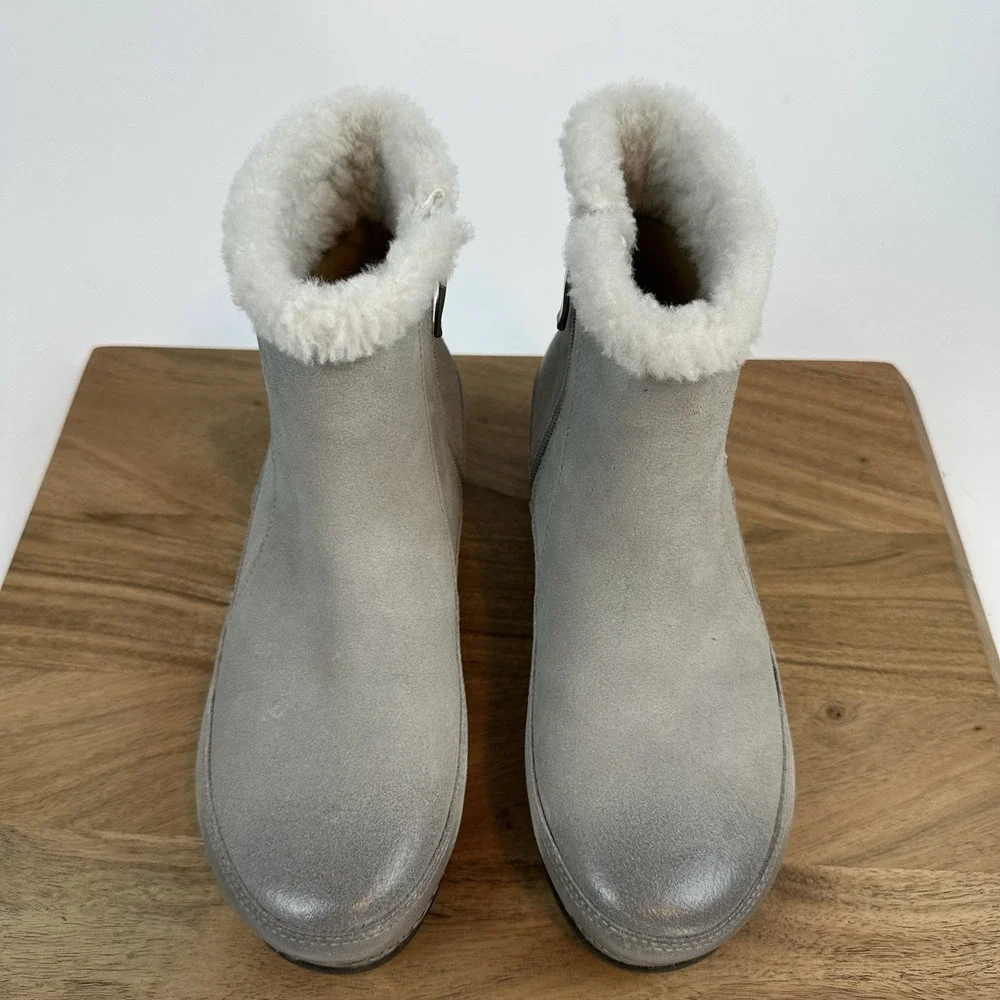 New Womens Dansko Mitzy Stone Burnished Suede Booties Boots‎ Size 39 8.5/9